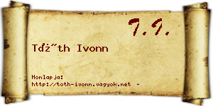Tóth Ivonn névjegykártya